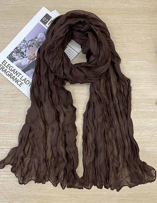 Fashion 13# (regular) Cotton And Linen Pleated Solid Color Scarf