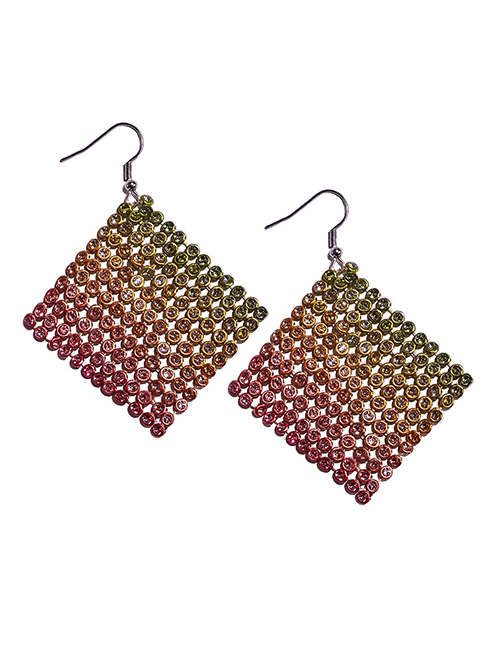 Fashion Rhinestone Colorful Diamond Drop Earrings In Metal