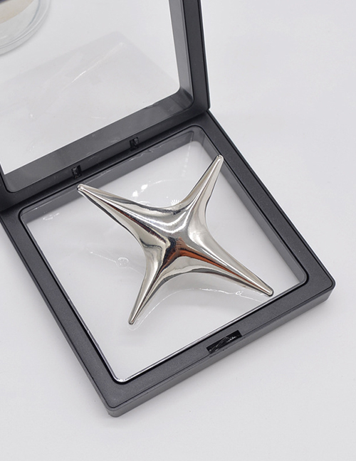 Fashion Silver Metal Star Geometric Brooch