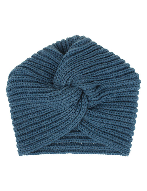 Fashion #10 Haqing Acrylic Solid Knit Crossover Beanie