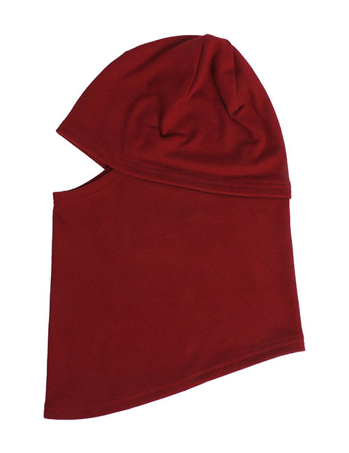 Fashion #3 Red Polyester Solid Color Beanie One Piece Neckerchief