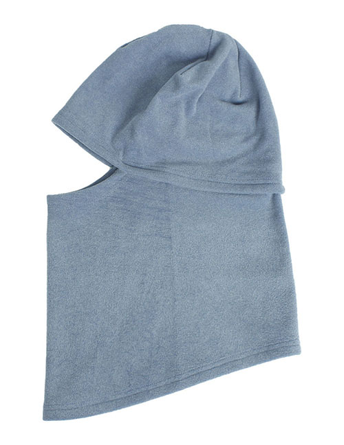 Fashion #6 Light Blue Polyester Solid Color Beanie One Piece Neckerchief