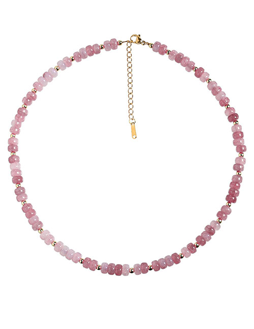Fashion 7# Crackled Crystal Beaded Necklace