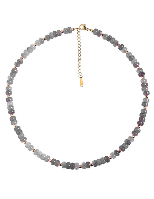 Fashion 9# Crackled Crystal Beaded Necklace