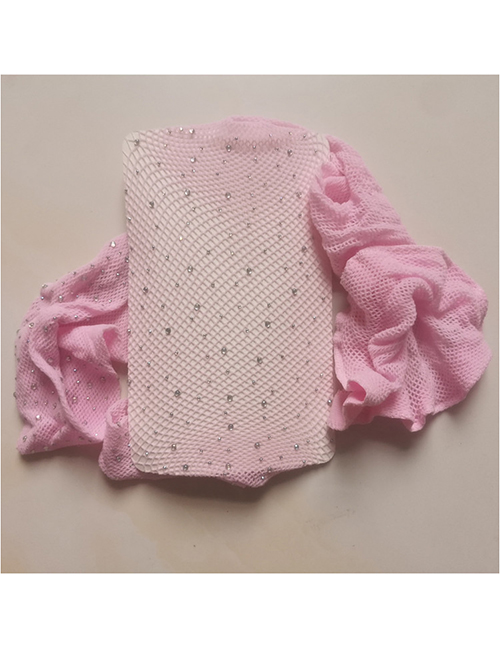 Fashion Pink Velvet Diamond Fishnet Stockings