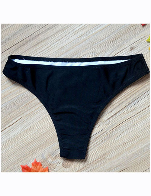 Fashion Black Polyester Solid Color Swimming Trunks