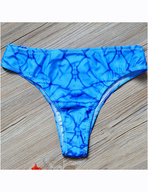 Fashion Blue Pattern Polyester Printed Swim Shorts