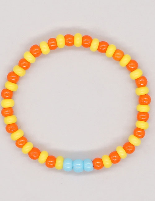 Fashion Orange Colorful Rice Bead Beaded Ring