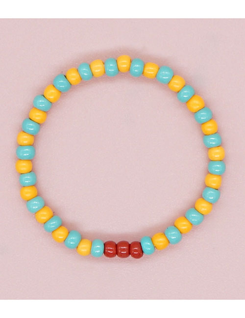 Fashion Blue Yellow Colorful Rice Bead Beaded Ring