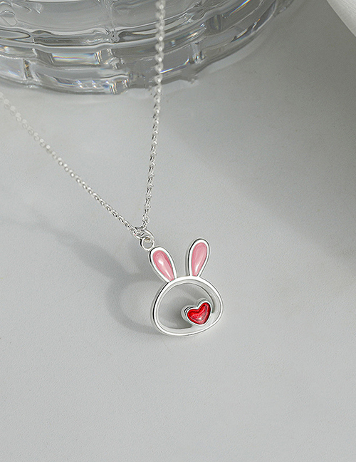 Fashion Rabbit Heart Necklace (platinum Gold) Pure Copper Geometric Heart Rabbit Necklace