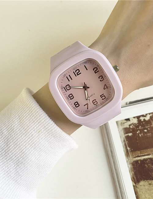 Fashion Taro Purple Square Digital Silicone Watch (charged)