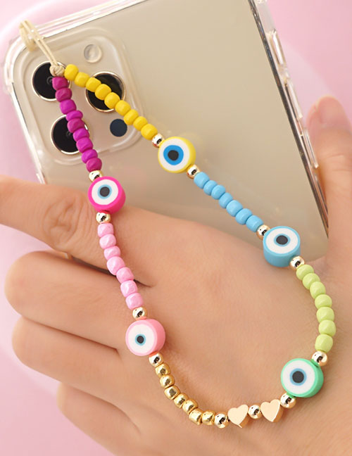 Fashion Color 5# Mi Zhu Soft Cottage Eye Beads Love Mobile Rope