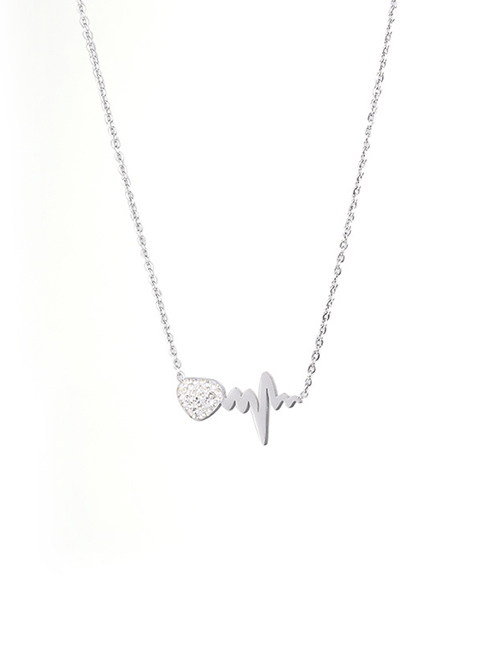 Fashion Silver 1# Titanium Steel Several Lightning Pendant Necklace