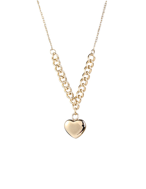 Fashion Gold 6# Titanium Steel Chain Love Pendant Necklace