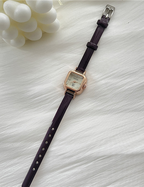Fashion Eggplant Alloy Square Dial Watch (with Electronics)
