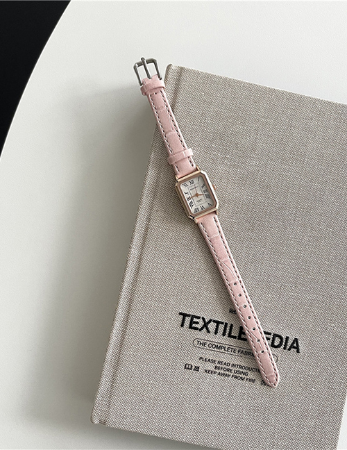 Fashion Pink Metal Square Dial Watch (with Electronics)