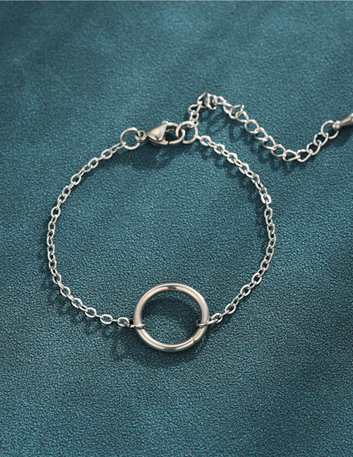 Fashion Silver Stainless Steel Geometric Round Bracelet
