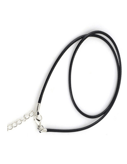 Fashion Black-cowhide Rope Chain Titanium Irregular Chain Necklace