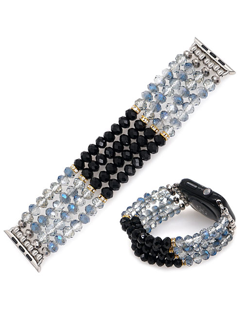 Fashion Large Dial Geometric Steel Spacer Crystal Strap