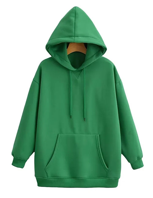 Fashion Green Cotton Hoodie