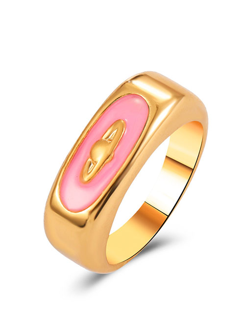 Fashion Pink Alloy Geometric Drip Ring