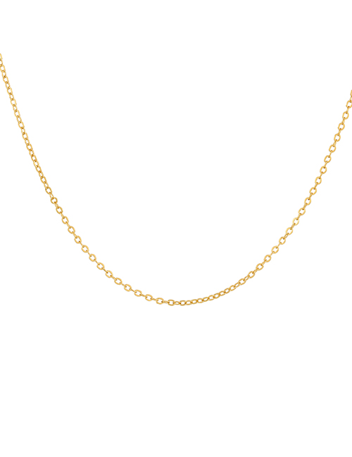 Fashion Gold Copper Plain O-shaped Chain Necklace