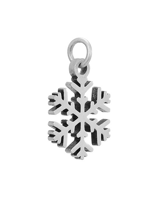 Fashion Ancient Silver Smear Titanium Steel Geometric Snowflake Diy Ornament Accessories