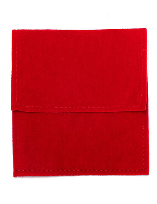 Fashion Red Dust-proof Velvet Bag With Flap