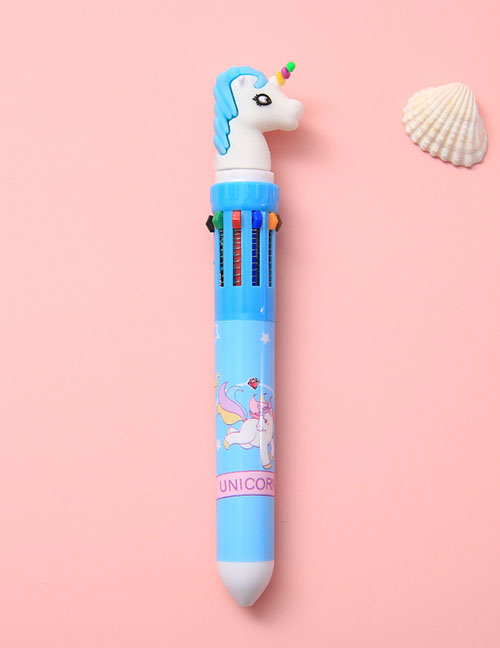 Fashion Blue Unicorn 10-color Hand Account Cartoon Ballpoint Pen