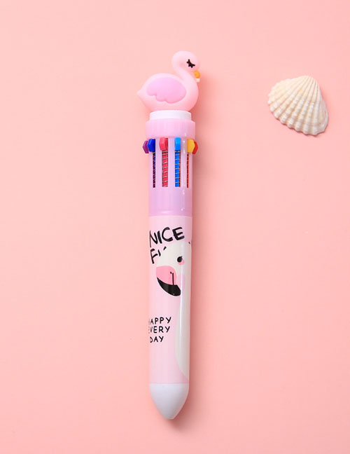 Fashion Pink Bird Powder Rod 10-color Hand Account Cartoon Ballpoint Pen