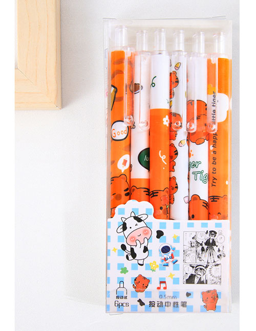 Fashion Cute Tiger (6 Boxes) Cartoon Push Gel Pen Blind Box