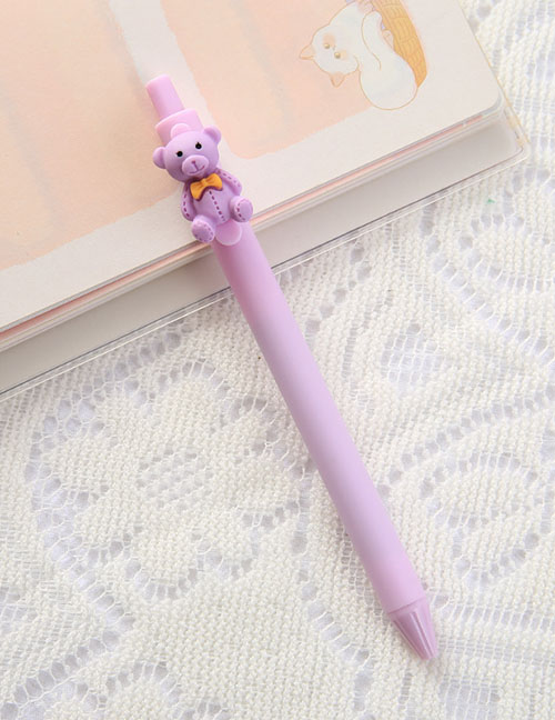 Fashion Purple Rod Purple Bear Bear Press Gel Pen