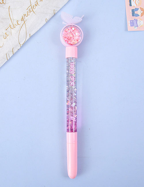 Fashion Pink - Butterfly Into The Oil Liquid Quicksand Cartoon Gel Pen