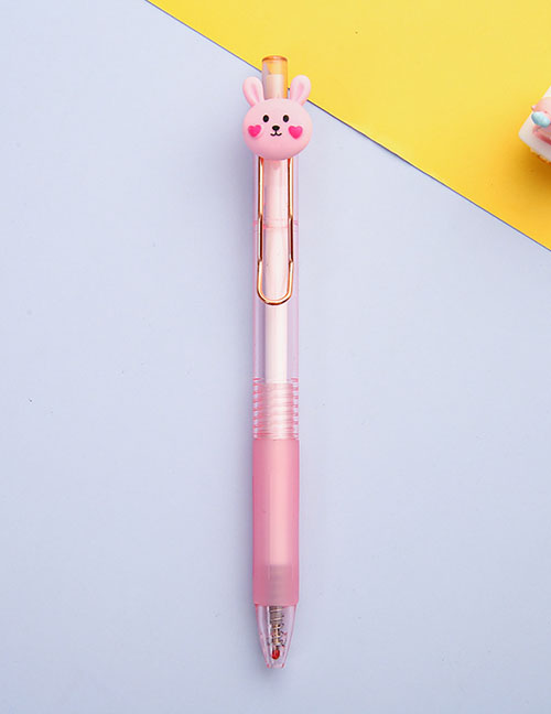 Fashion Love Little Pink Rabbit Plastic Cartoon Press Gel Pen