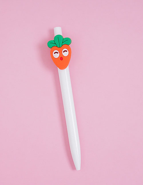 Fashion White Stalk - Carrot Cartoon Fruit Press Ballpoint Pen