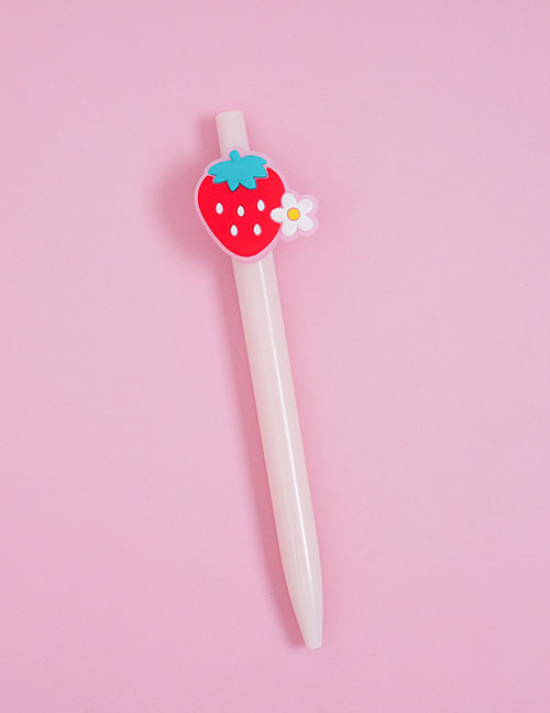 Fashion Powder Stick-strawberry Cartoon Fruit Press Ballpoint Pen