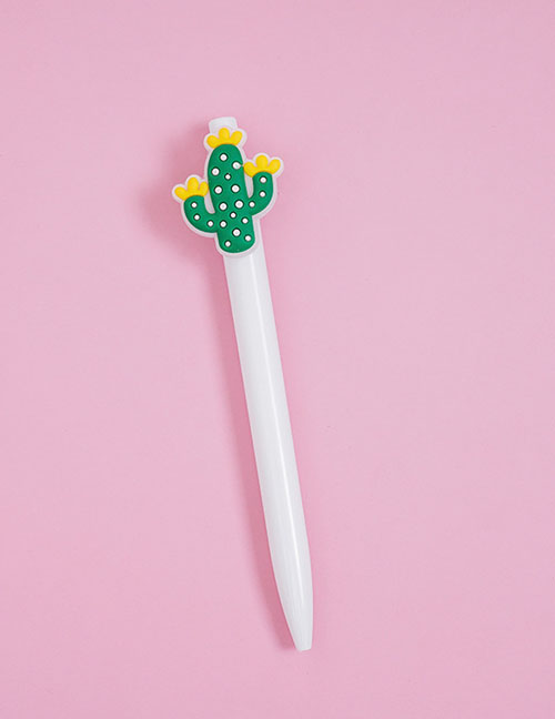 Fashion White Pole - Cactus Cartoon Fruit Press Ballpoint Pen