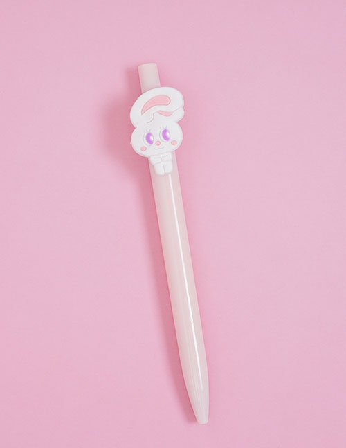 Fashion Pink Rod-little Rabbit Cartoon Fruit Press Ballpoint Pen