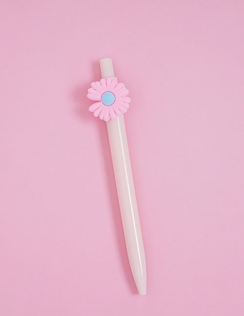 Fashion Powder Rod-pink Daisy Cartoon Fruit Press Ballpoint Pen