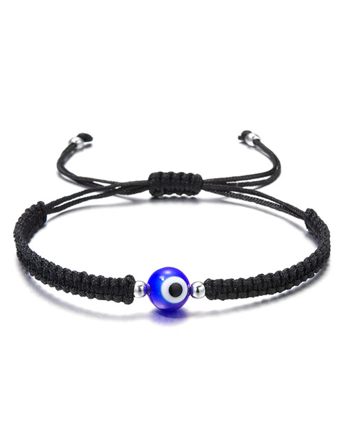 Fashion #1 Black Rope Eyes 8mm Geometric Cord Eye Bracelet