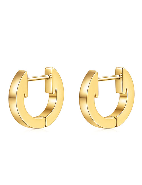 Fashion Gold Stainless Steel Geometric Round Earrings