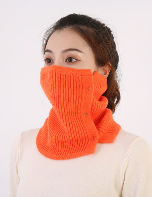 Fashion Orange Solid Color Knitted Scarf