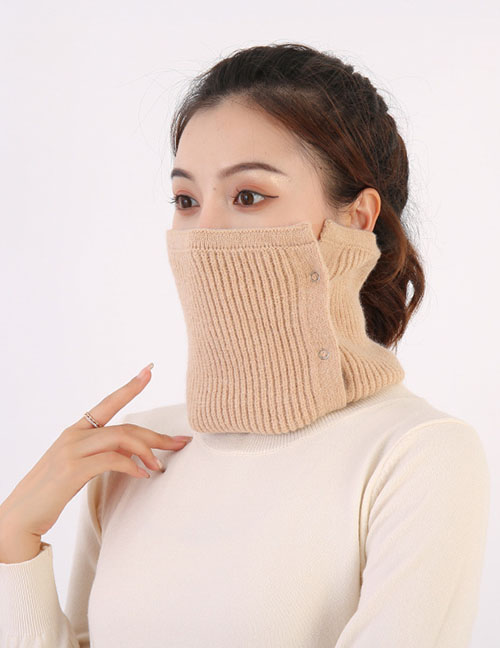 Fashion Milk Tea Color Solid Color Knitted Scarf