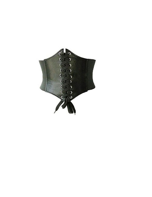 Fashion Black 85cm Faux Leather Belt Belt