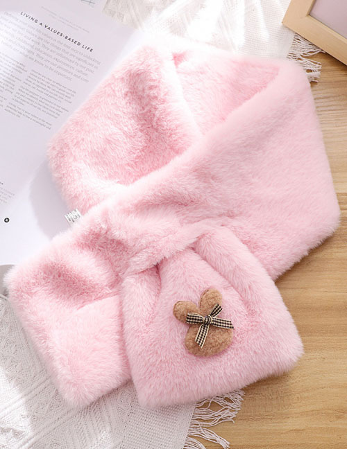 Fashion Pink Three-dimensional Rabbit Socket Scarf