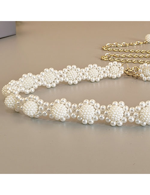 Fashion Beige [no Lob] Pearl Beaded Braided Waist Chain