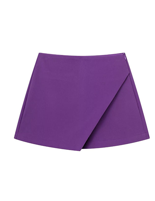 Fashion Purple Asymmetric Skirt Pants