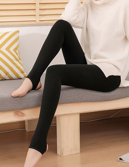 Fashion Black Stepping Foot 350g Nylon Solid Color Leggings