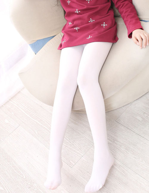 Fashion White M [90-110cm] Velvet Knitted Stockings