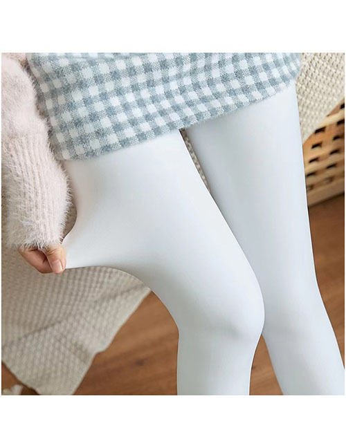 Fashion White Fleece Velvet Solid Knit Stockings